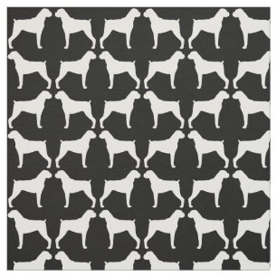 Tissu Silhouettes de chien Boxer motif noir et blanc