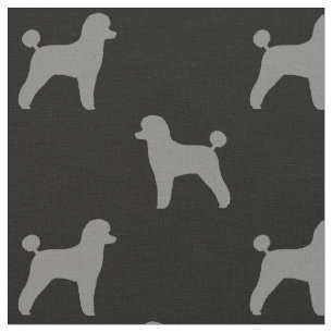 Tissu Silhouettes de chien de caniche de jouets Motif gr