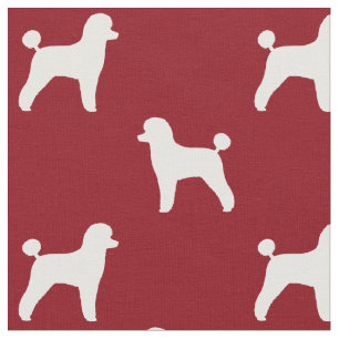 Tissu Silhouettes de chien de caniche de jouets Motif Ro