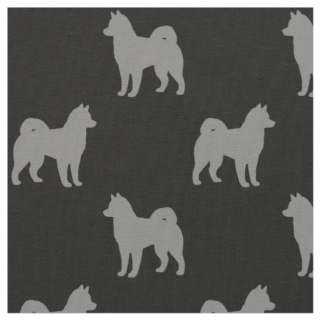 Tissu Silhouettes de chien malamué de l'Alaska modélisée (Fermer)