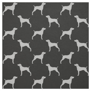 Tissu Silhouettes de chien Weimaraner gris et noir