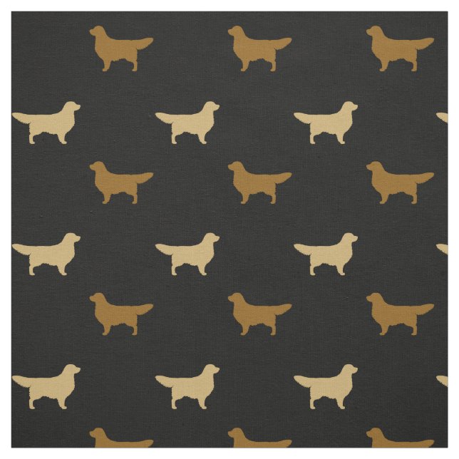 Tissu Silhouettes de chiens Retriever dorés clair et fon (Échantillon)
