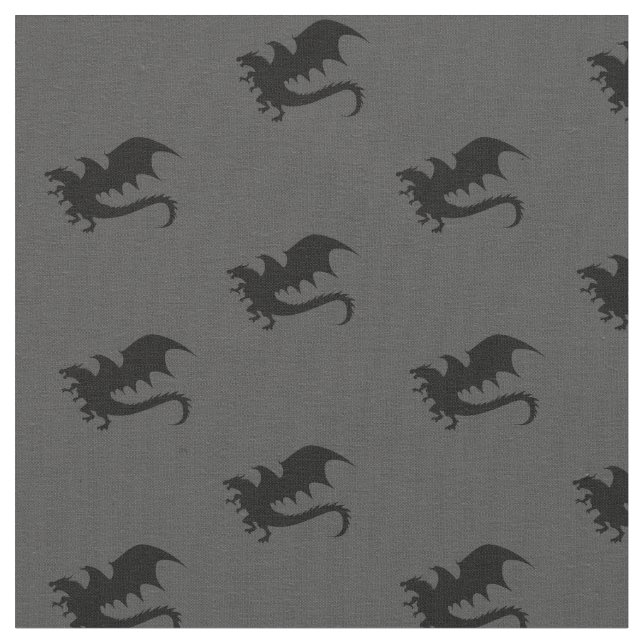 Tissu Silhouettes de dragons DND Gris (Fermer)