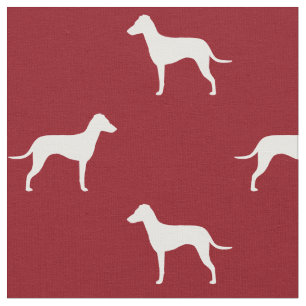 Tissu Silhouettes de Manchester Terrier avec oreilles na