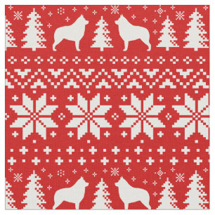 Tissu Silhouettes de Noël Schipperke Motif de Noël