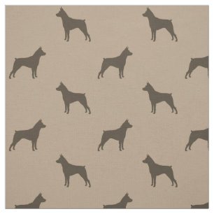 Tissu Silhouettes de Pinscher Nain MinPins à motifs