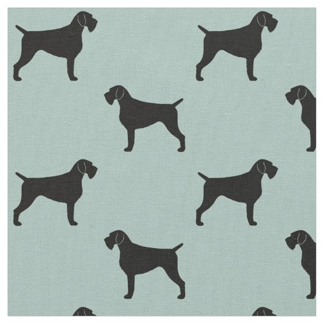 Tissu Silhouettes de Pointer Allemand à Poil Dur Imprimé (Fermer)