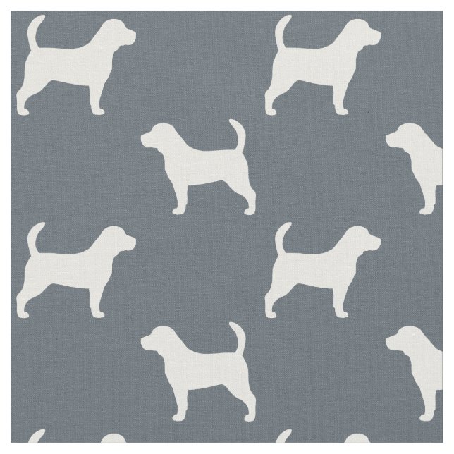 Tissu Silhouettes de race de chien Beagle imprimées (Fermer)