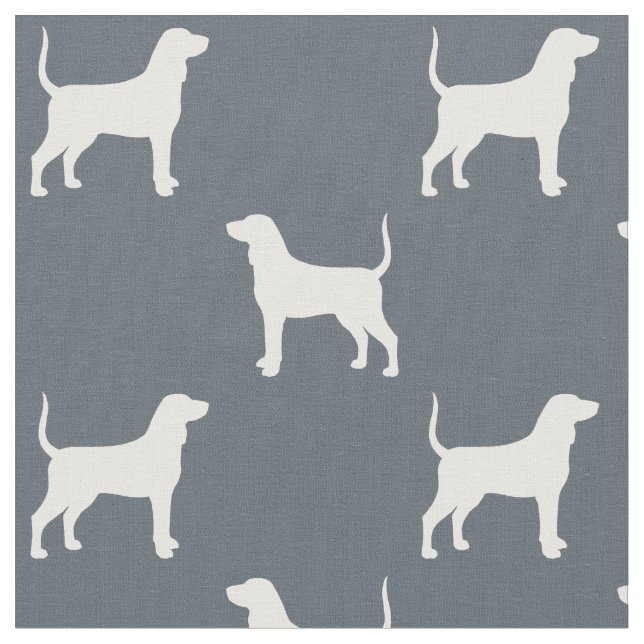 Tissu Silhouettes de race de chien Bluetick Coonhound à  (Fermer)