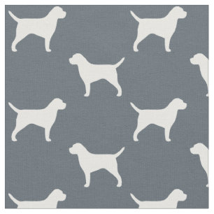 Tissu Silhouettes de race de chien Border Terrier à moti