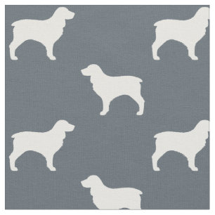 Tissu Silhouettes de race de chien Boykin Spaniel à moti