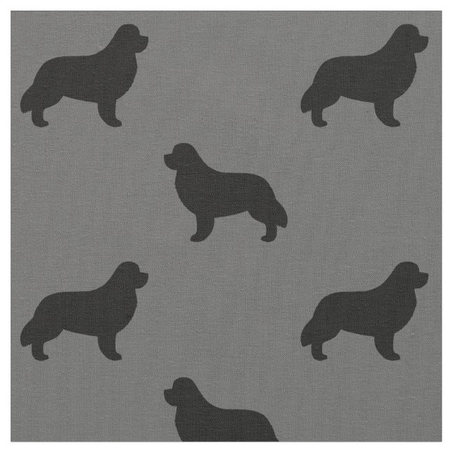 Tissu Silhouettes de race de chien de Terre-Neuve reprod (Fermer)