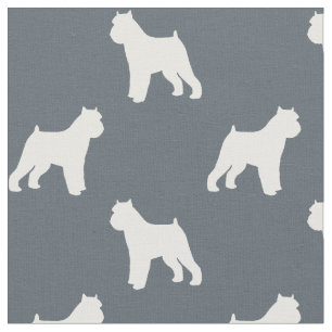 Tissu Silhouettes de race de chien Griffon bruxellois à