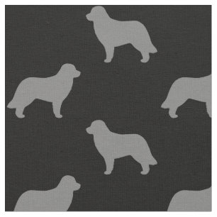 Tissu Silhouettes de race de chien Leonberger reproduite