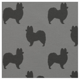 Tissu Silhouettes de race de chien Papillon Patternes
