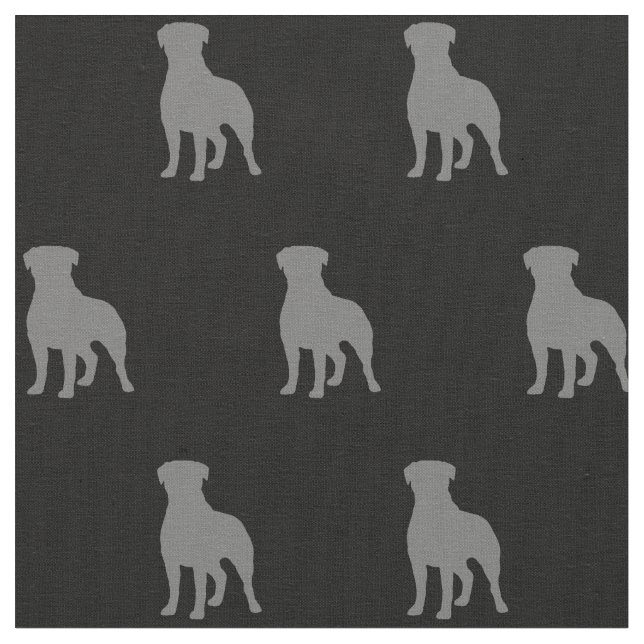 Tissu Silhouettes de race de chien Rottweiler Patterned (Fermer)