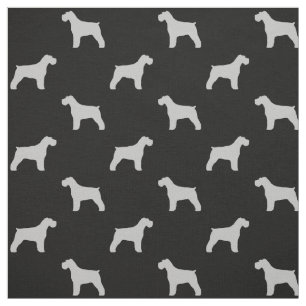 Tissu Silhouettes de Schnauzer Motif Gris et Noir