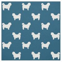 Silhouettes de Shih Tzu motif bleu et blanc