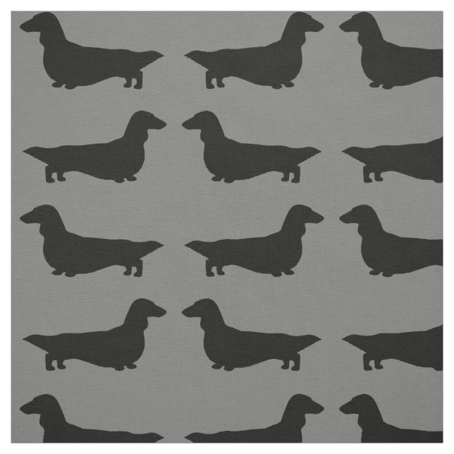Tissu Silhouettes de teckel à poil long (Échantillon)