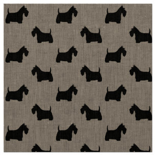 Tissu Silhouettes de Terrier Écossais Chiens Scottie N