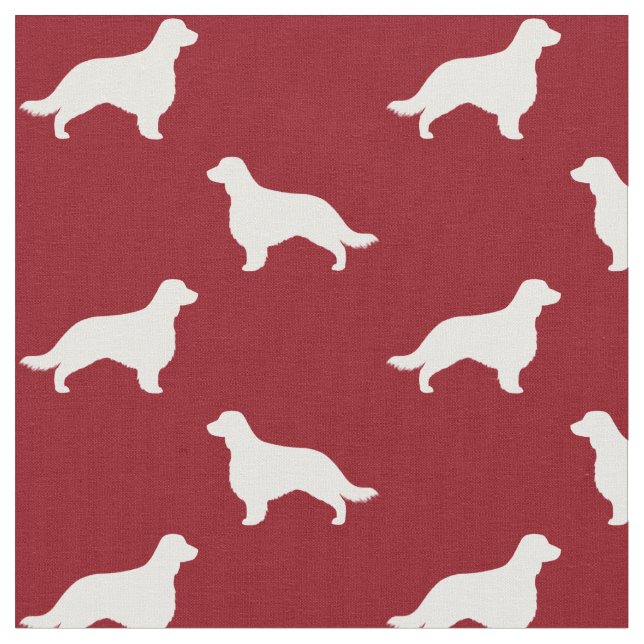 Tissu Silhouettes d'espagnols de Welsh Springer à queue  (Fermer)