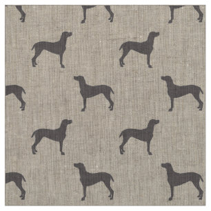 Tissu Silhouettes grises de Weimaraner sur l'arrière -