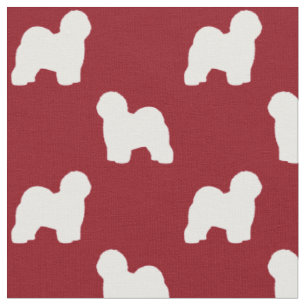 Tissu Silhouettes pour chien de berger anglais vieilles