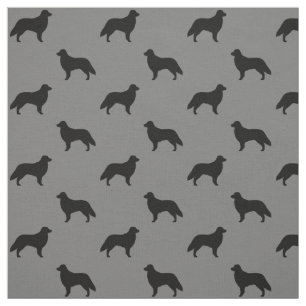 Tissu Silhouettes Retriever à revêtement plat Chiens Mot