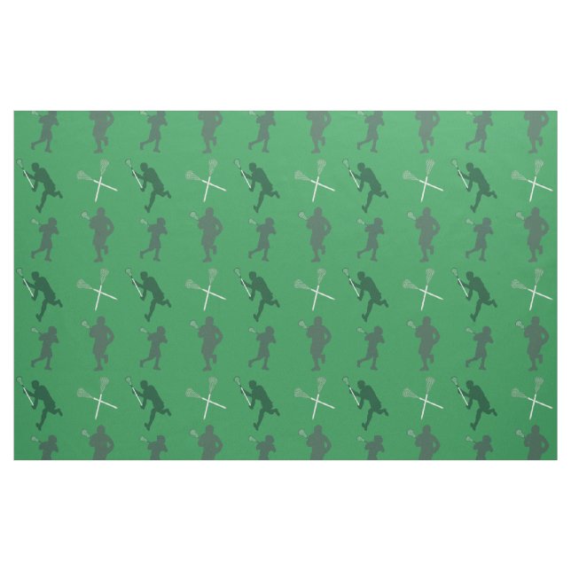 Tissu Silhouettes vertes de lacrosse (Yard)