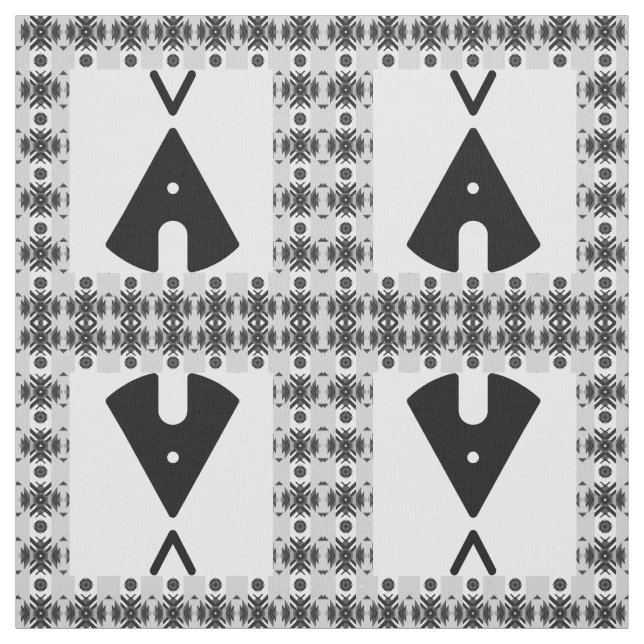 Tissu Simple amérindienne Tipi noir (Échantillon)