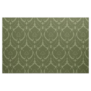 Tissu Simple Damas Renaissance, Vert olive