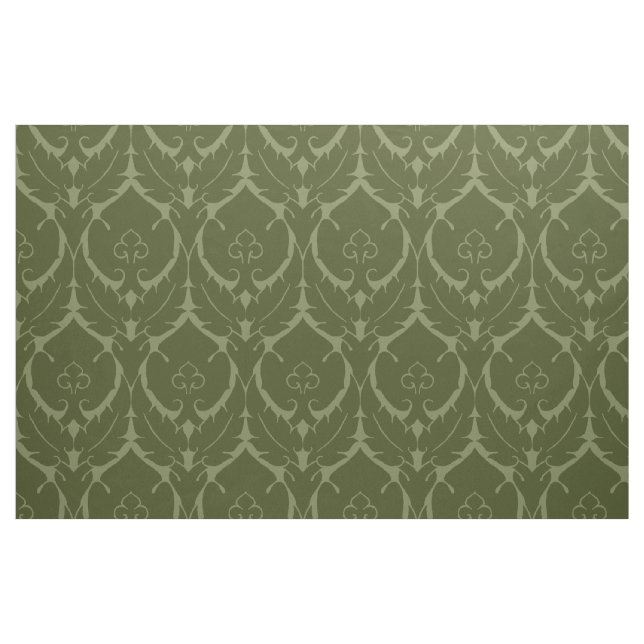 Tissu Simple Damas Renaissance, Vert olive (Fat Quarter)