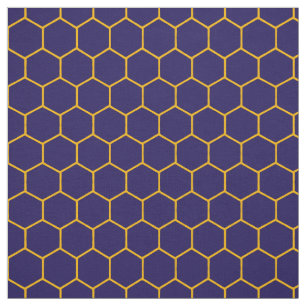 Tissu Simple Elegant Honeycomb Motif Abstrait Navy