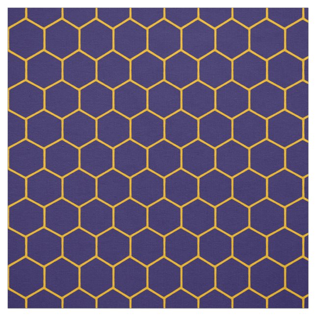 Tissu Simple Elegant Honeycomb Motif Abstrait Navy (Échantillon)