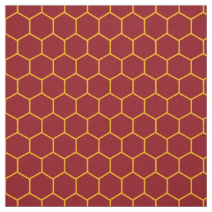 Tissu Simple élégant Motif Honeycomb Abstrait Maroon