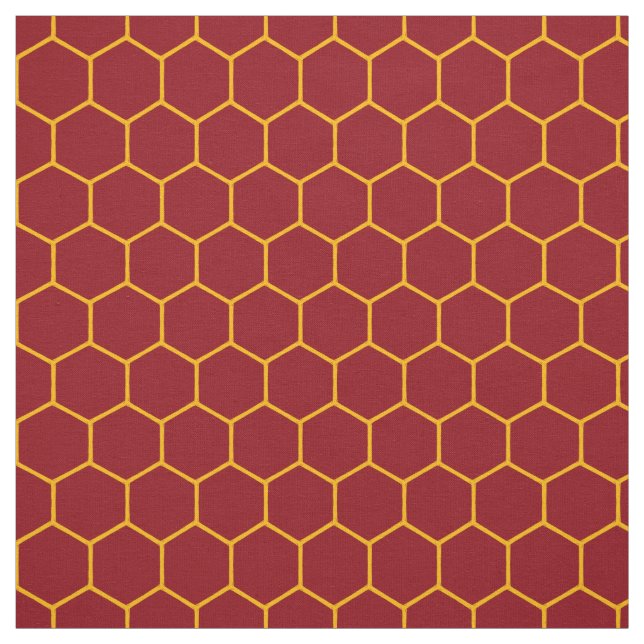 Tissu Simple élégant Motif Honeycomb Abstrait Maroon (Échantillon)