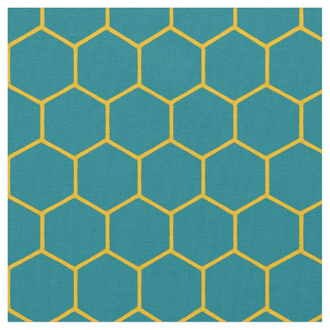 Tissu Simple élégant Motif Honeycomb Abstrait Turquoise (Fermer)