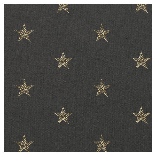 Tissu Simple Mignonne Gold Star avec Motif noir (Fermer)