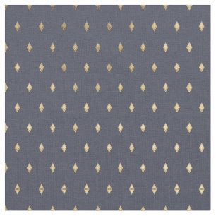 Tissu Simple moderne Gold Diamond Motif bleu marine