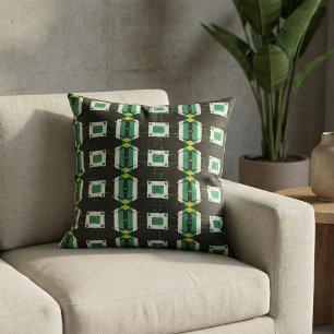 Tissu Simple moderne vert noir & blanc Motif