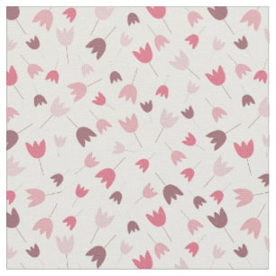 Tissu Simple Motif Tulipe rose multidirectionnel