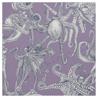 Tissu simplement des pieuvres bleu marine violet