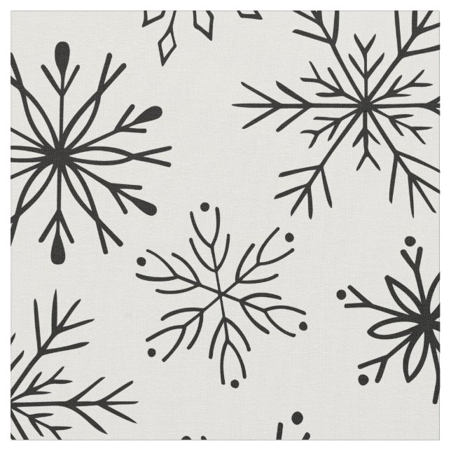 Tissu Simples Motifs de Noël noir blanc (Fermer)