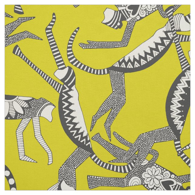 Tissu singe chartreuse (Échantillon)