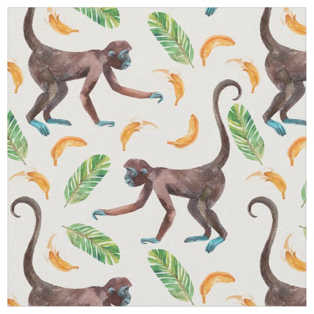 Tissu Singes doux jonglant des bananes (Fermer)