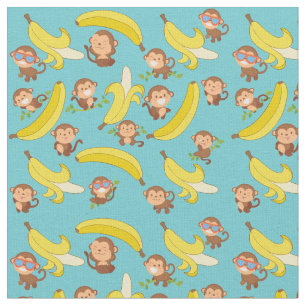 Tissu Singes et bananes