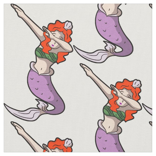 Tissu sirène à tête rouge (Fermer)