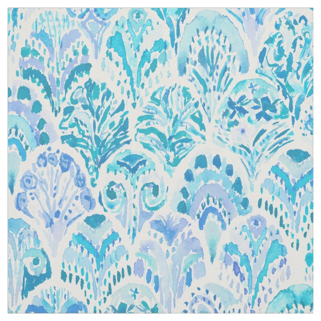 Tissu SIRÈNE d'échelle de poissons pourpre d'Aqua (Échantillon)