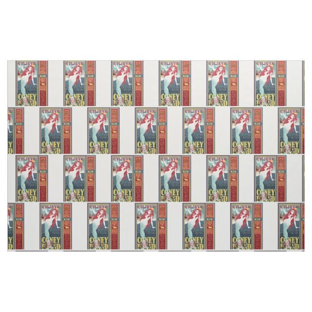 Tissu sirènes de l'île de coney roux (Fat Quarter)