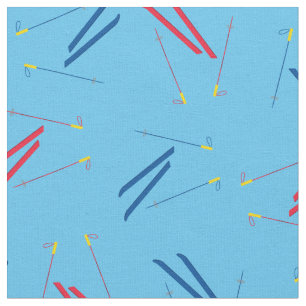 Tissu Ski Ski Sports d'hiver Rouge et Bleu